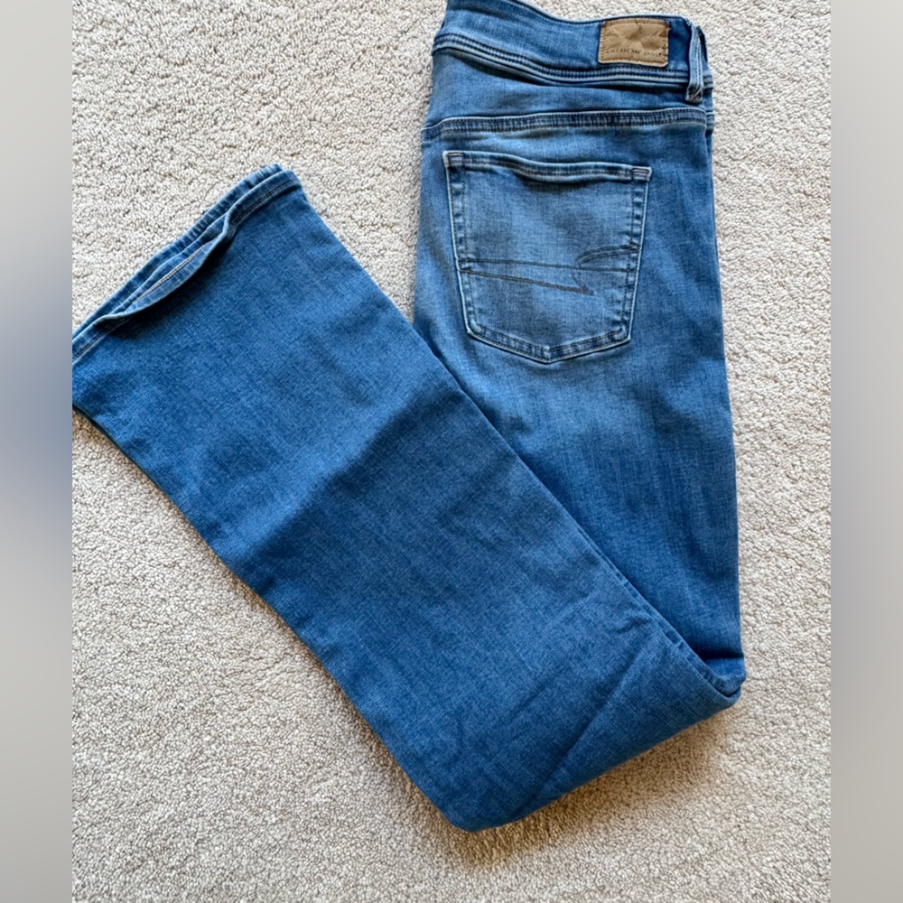 American Eagle Outfitters Dark Blue Kick boot Jeans - Picture 2 of 4